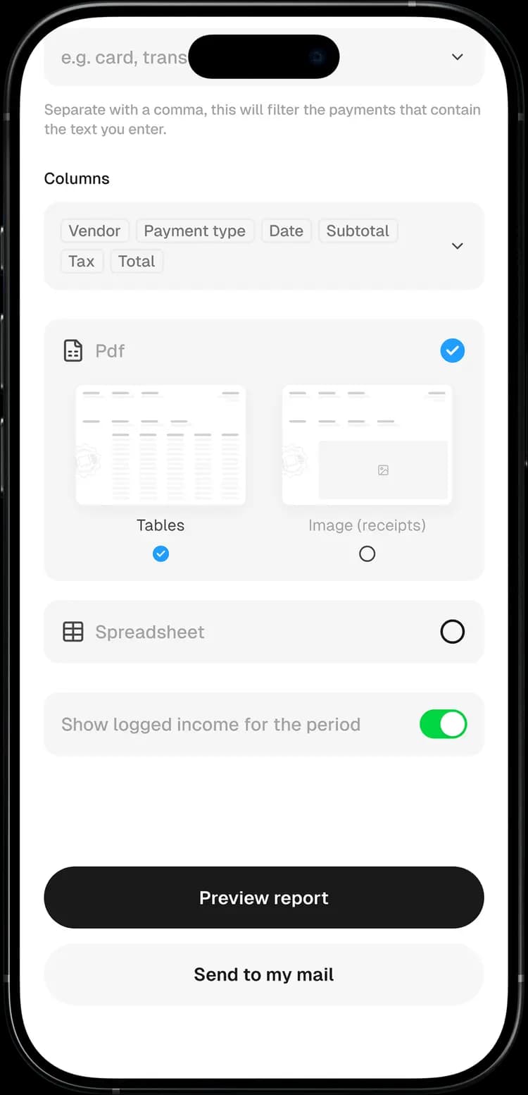 Expense AI Report demo